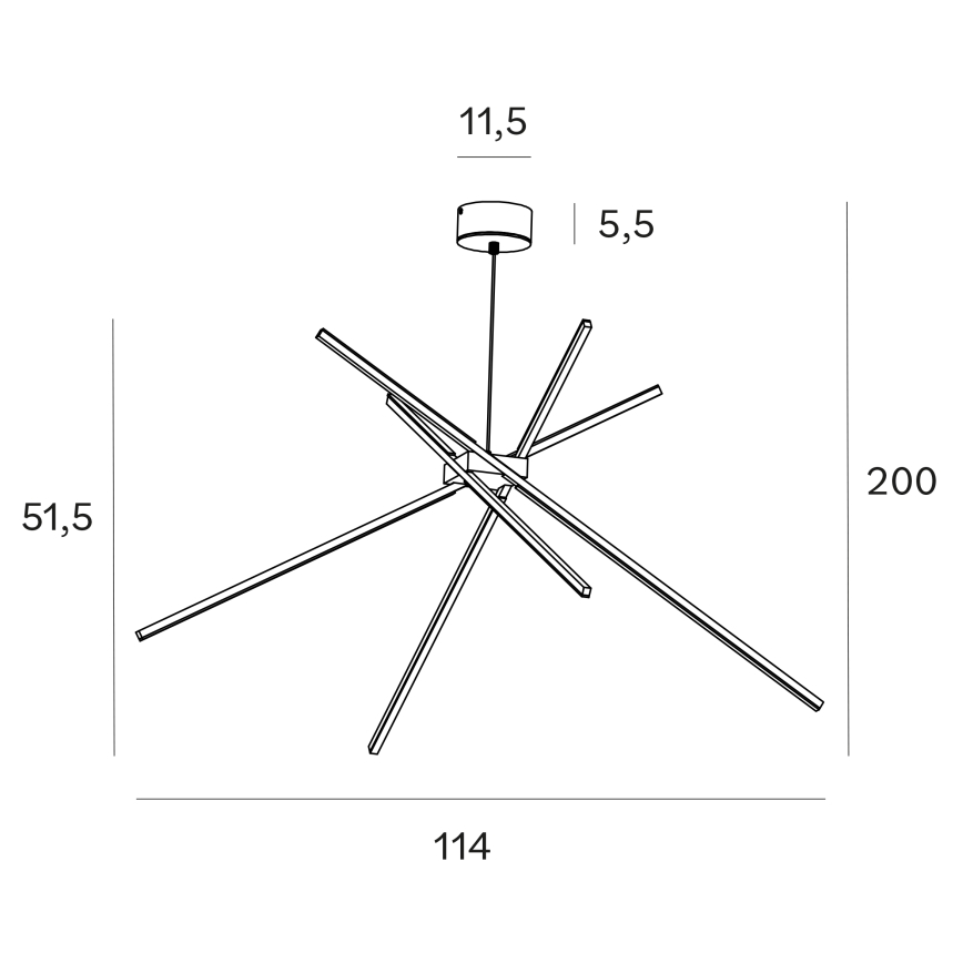MAXLIGHT P0412 - LED-kattokruunu johdossa HÄMÄHÄKKI LED/33W/230V musta