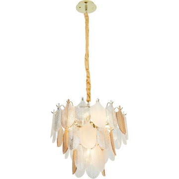MAXLIGHT P0417 - Kattokruunu ketjussa ARWENA 7xE14/40W/230V halkaisija 50 cm kulta
