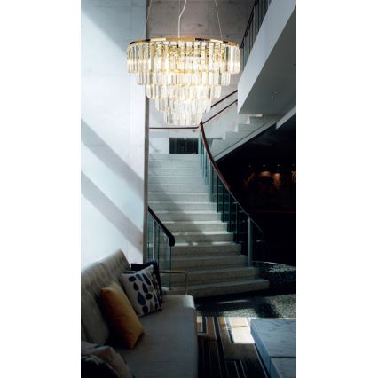 MAXLIGHT P0424 - Kattokruunu johdossa MONACO 15xG9/40W/230V halkaisija 60 cm kulta