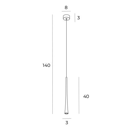 MAXLIGHT P0484 - LED-kattokruunu johdossa KAHVI LED/7W/230V halkaisija 3 cm kulta