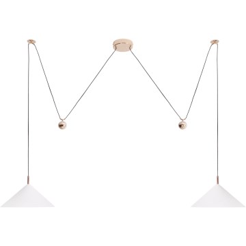 MAXLIGHT P0506 - LED-kattokruunu johdossa VULCANO 2xLED/5W/230V hämähäkki valkoinen