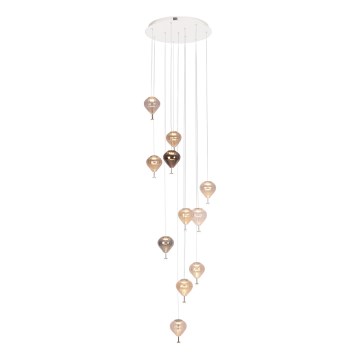 MAXLIGHT P0526D - Himmennettävä LED-kattokruunu johdossa PALLONCINI 11xLED/6W/230V halkaisija 45 cm läpinäkyvä/beige/savuinen