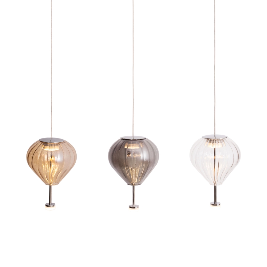 MAXLIGHT P0527 - LED-kattokruunu johdossa PALLONCINI 2xLED/3W/230V halkaisija 12 cm läpinäkyvä