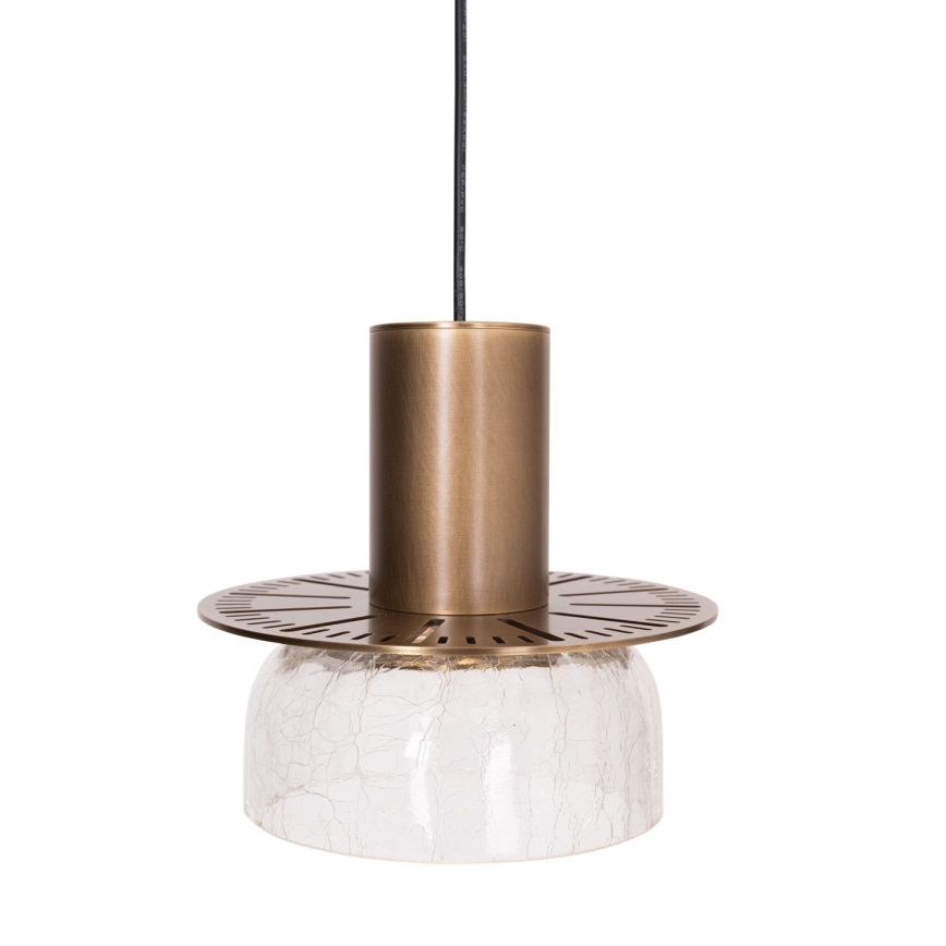 MAXLIGHT P0530 - LED-kattokruunu johdossa SIGNATURE LED/8W/230V halkaisija 15 cm messinki/läpinäkyvä