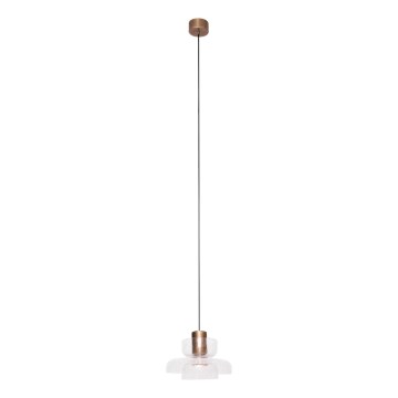 MAXLIGHT P0532 - LED-kattokruunu johdossa SIGNATURE LED/8W/230V halkaisija 22 cm messinki/läpinäkyvä