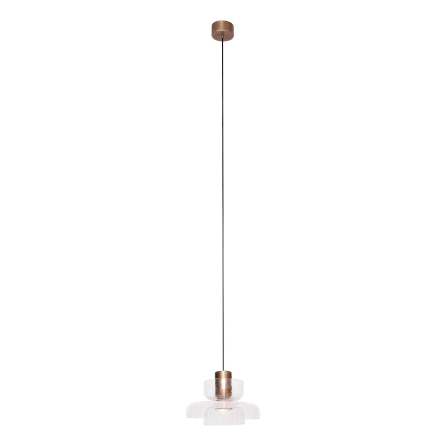 MAXLIGHT P0532 - LED-kattokruunu johdossa SIGNATURE LED/8W/230V halkaisija 22 cm messinki/läpinäkyvä