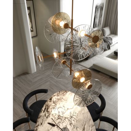 MAXLIGHT P0541 - LED-riipuskattokruunu ALLURE 14xLED/5W/230V halkaisija 60 cm kulta