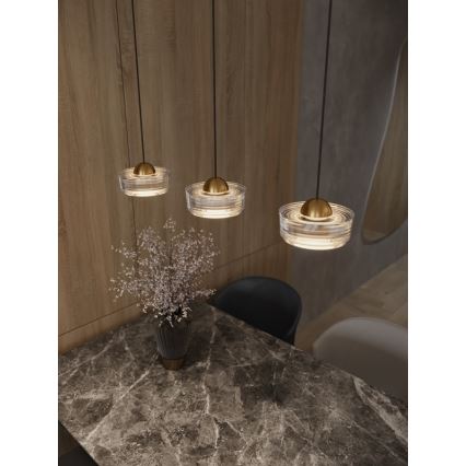 MAXLIGHT P0542 - LED-kattokruunu johdossa LIPARI LED/6W/230V halkaisija 16 cm läpinäkyvä