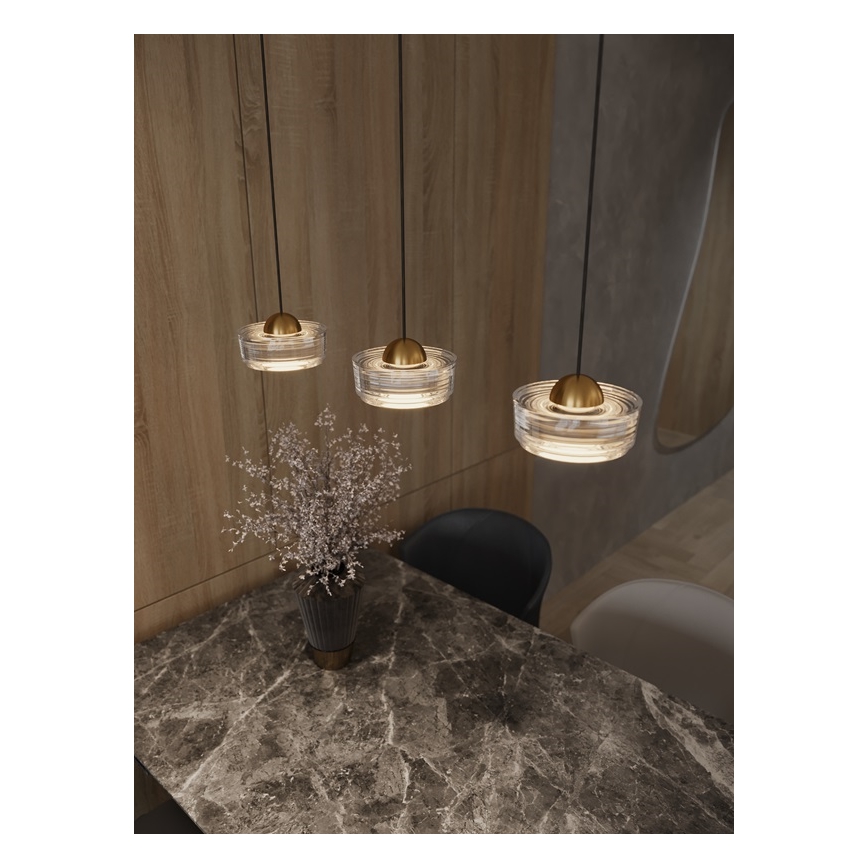 MAXLIGHT P0542 - LED-kattokruunu johdossa LIPARI LED/6W/230V halkaisija 16 cm läpinäkyvä