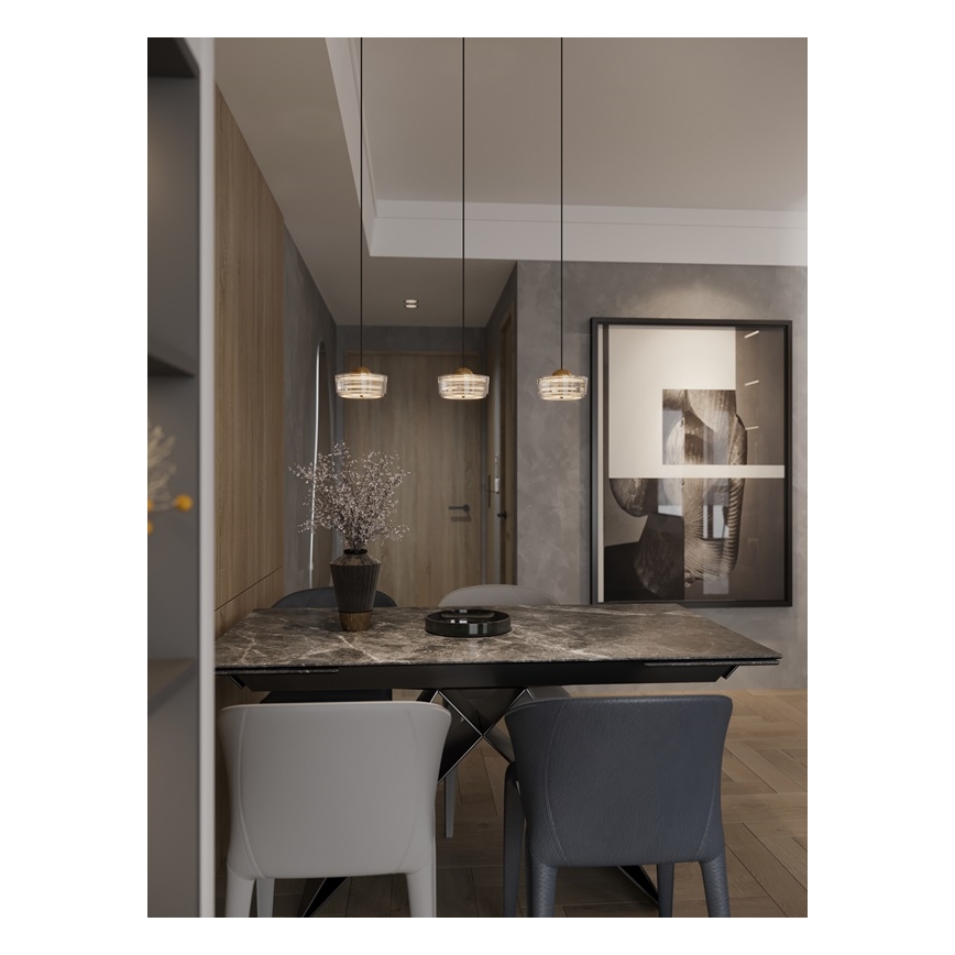 MAXLIGHT P0542 - LED-kattokruunu johdossa LIPARI LED/6W/230V halkaisija 16 cm läpinäkyvä