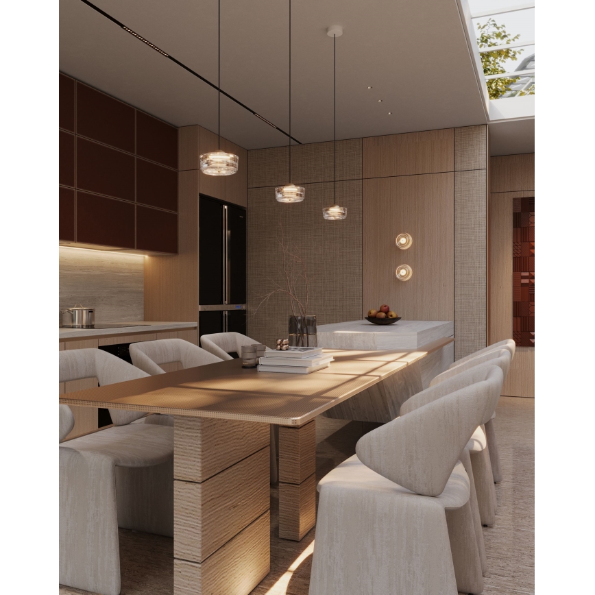 MAXLIGHT P0542 - LED-kattokruunu johdossa LIPARI LED/6W/230V halkaisija 16 cm läpinäkyvä