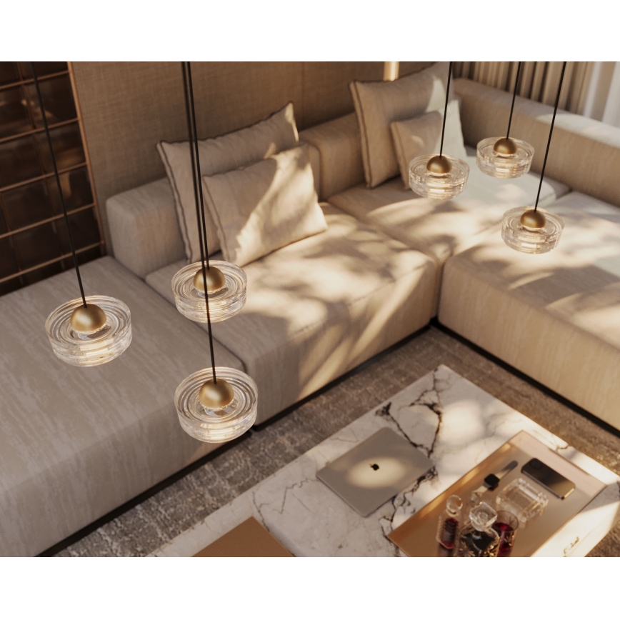 MAXLIGHT P0543 - LED-kattokruunu johdossa LIPARI LED/22W/230V halkaisija 35 cm läpinäkyvä