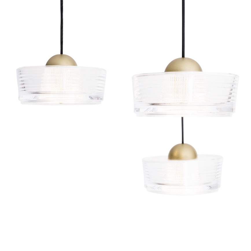 MAXLIGHT P0543 - LED-kattokruunu johdossa LIPARI LED/22W/230V halkaisija 35 cm läpinäkyvä