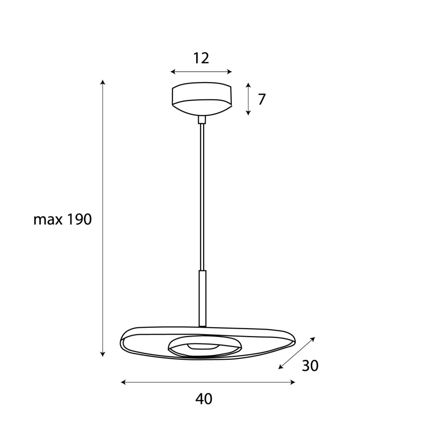 MAXLIGHT P0560 - LED-kattokruunu johdossa DEUX LED/5W/230V musta