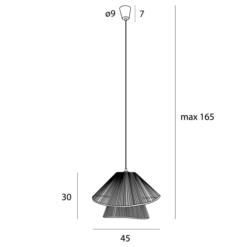 MAXLIGHT P0578 - Kattokruunu johdossa AMALFI 1xE27/15W/230V halkaisija 45 cm beige