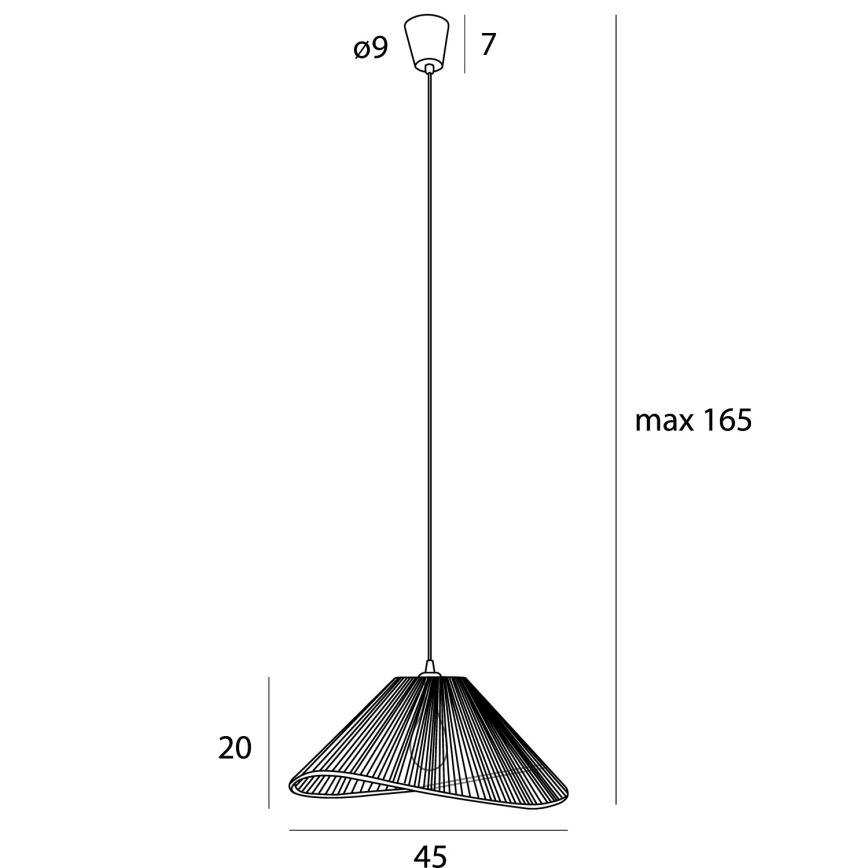 MAXLIGHT P0579 - Kattokruunu johdossa AMALFI 1xE27/15W/230V halkaisija 45 cm musta