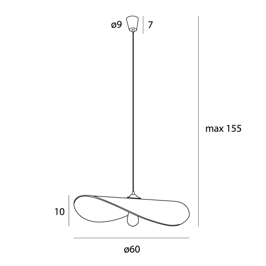 MAXLIGHT P0581 - Kattokruunu johdossa NAP 1xE27/15W/230V halkaisija 60 cm beige