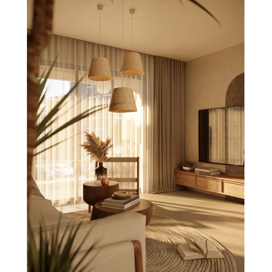 MAXLIGHT P0582 - Kattokruunu johdossa POT 1xE27/15W/230V halkaisija 30 cm beige