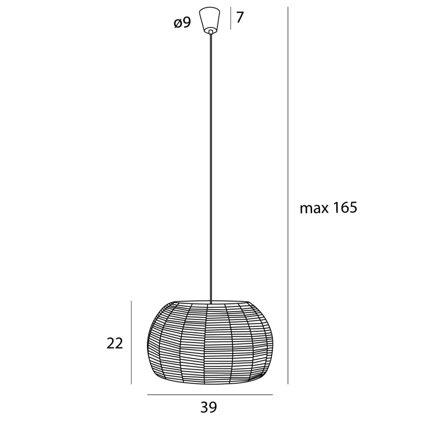 MAXLIGHT P0583 - Kattokruunu johdossa PRASLIN 1xE27/15W/230V halkaisija 39 cm beige