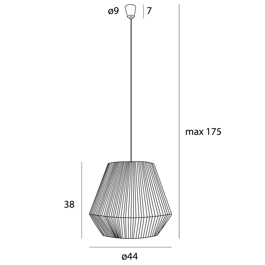 MAXLIGHT P0584 - Kattokruunu johdossa PRASLIN 1xE27/15W/230V halkaisija 44 cm beige