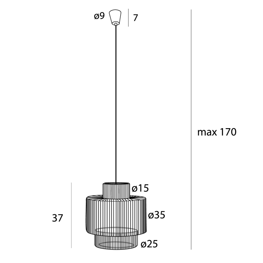 MAXLIGHT P0586 - Kattokruunu johdossa LABRIZ 1xE27/15W/230V halkaisija 35 cm beige