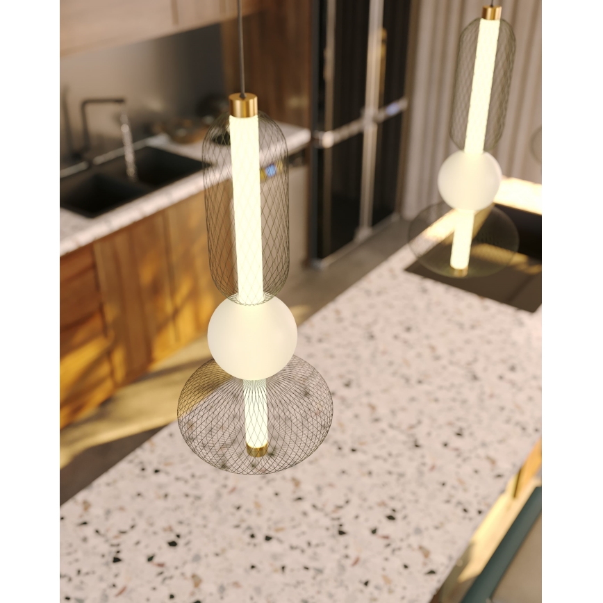 MAXLIGHT P0591 - LED-kattokruunu johdossa BORA LED/10W/230V halkaisija 22 cm valkoinen/musta