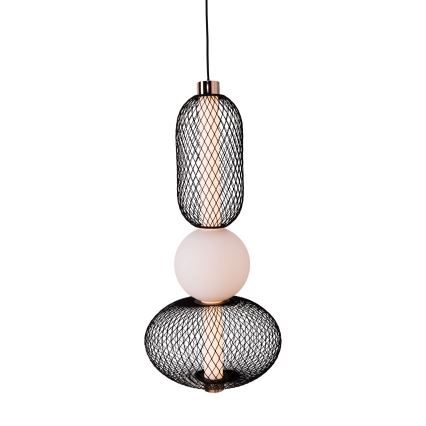 MAXLIGHT P0591 - LED-kattokruunu johdossa BORA LED/10W/230V halkaisija 22 cm valkoinen/musta