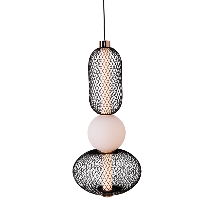 MAXLIGHT P0591 - LED-kattokruunu johdossa BORA LED/10W/230V halkaisija 22 cm valkoinen/musta
