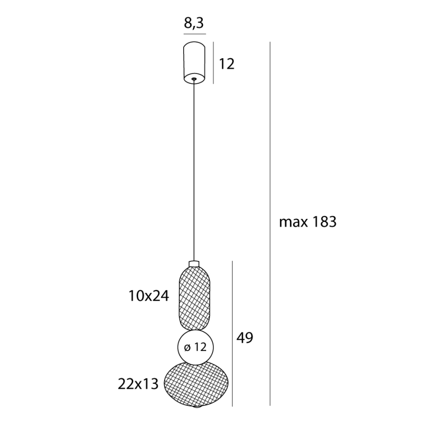 MAXLIGHT P0591 - LED-kattokruunu johdossa BORA LED/10W/230V halkaisija 22 cm valkoinen/musta