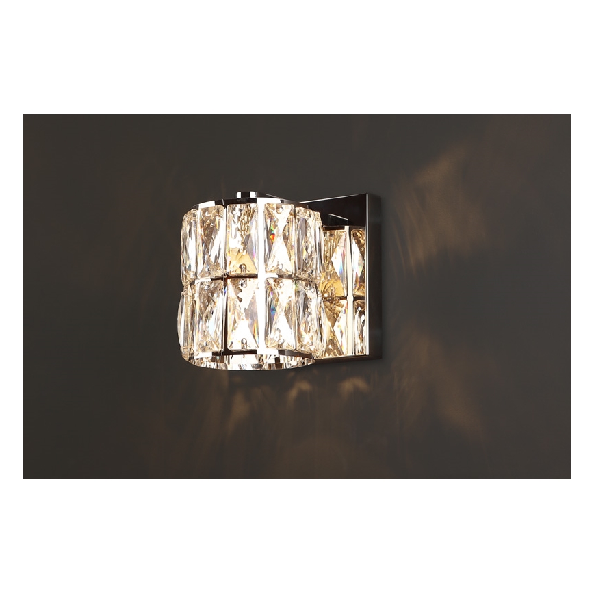 MAXLIGHT W0205 - Seinävalaisin DIAMANTE 1xG9/42W/230V kiiltävä kromi