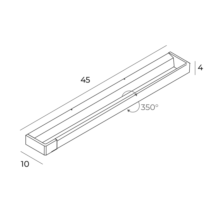 MAXLIGHT W0307 - LED-seinävalaisin kylpyhuoneeseen FLINK LED/12W/230V 45 cm IP44 musta