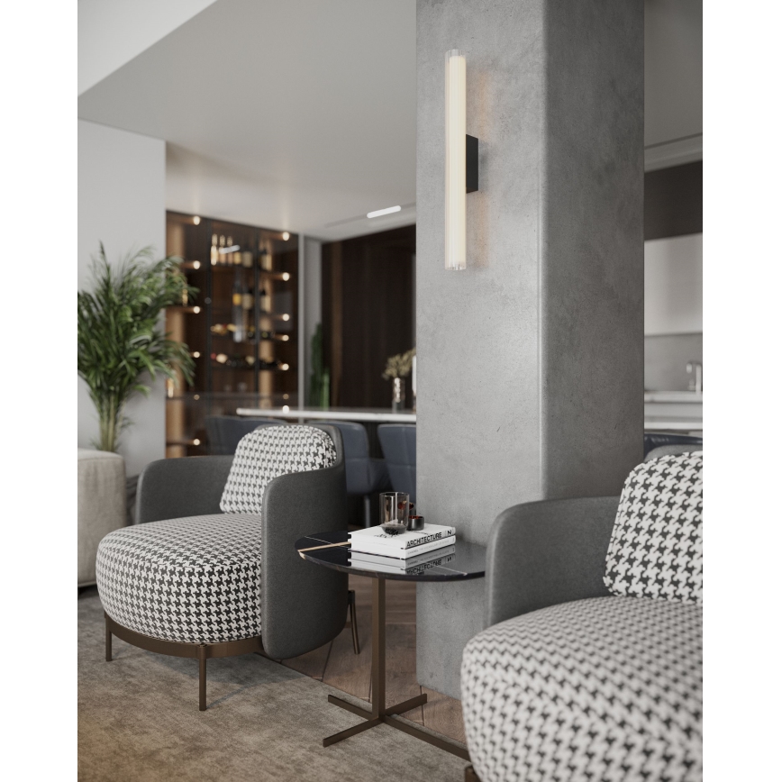 MAXLIGHT W0363 - LED-seinävalaisin kylpyhuoneeseen FAYETTE LED/6W/230V 31 cm IP44 musta
