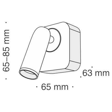 Maytoni C039WL-L3W3K - LED-seinävalaisin MIRAX LED/3W/230V musta