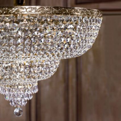 Maytoni DIA890-CL-18-G - Kiinteä kattokruunu PALACE 18xE27/60W/230V