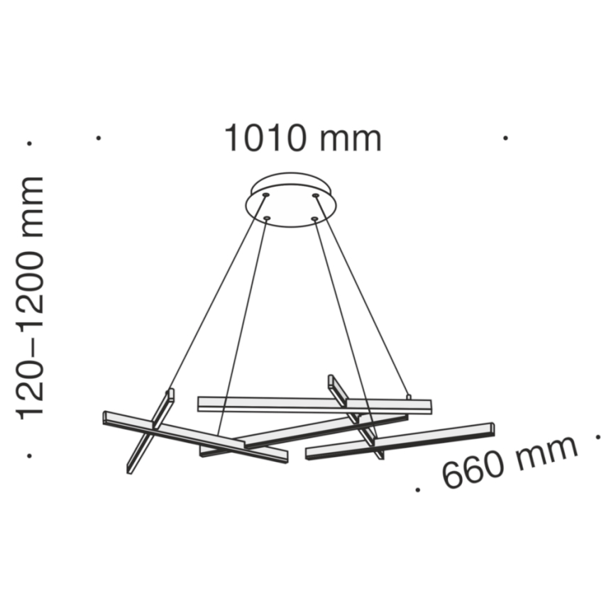 Maytoni MOD016PL-L75W - LED-kattokruunu johdossa LINE LED/79W/230V valkoinen