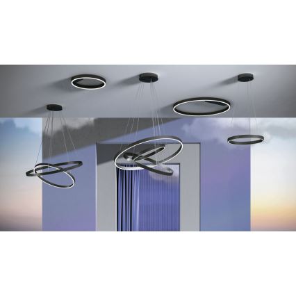 Maytoni MOD058PL-L22B3K - LED-kattokruunu johdossa RIM LED/25W/230V 3000K halkaisija 40 cm musta