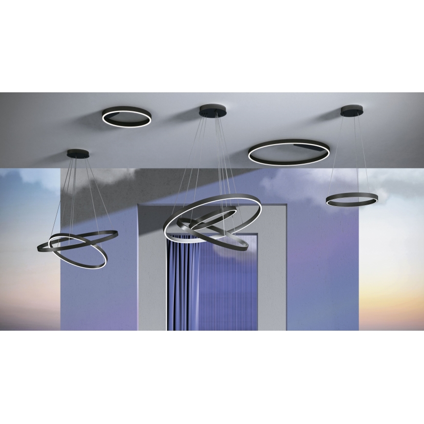 Maytoni MOD058PL-L22B3K - LED-kattokruunu johdossa RIM LED/25W/230V 3000K halkaisija 40 cm musta