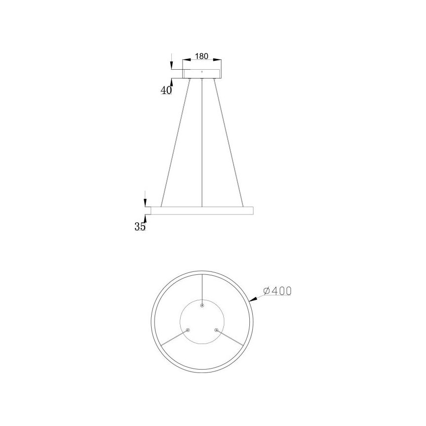 Maytoni MOD058PL-L22BS3K - LED-kattokruunu johdossa RIM LED/25W/230V 3000K halkaisija 40 cm kulta