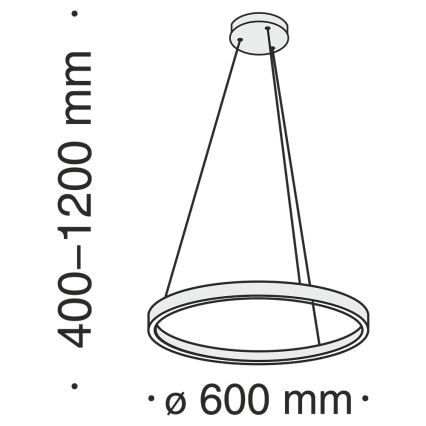 Maytoni MOD058PL-L32BS4K - LED-kattokruunu johdossa RIM LED/37W/230V 4000K halkaisija 60 cm kulta