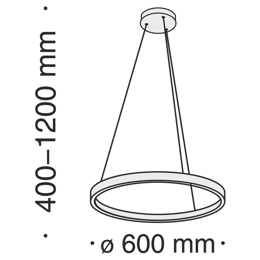 Maytoni MOD058PL-L32BS4K - LED-kattokruunu johdossa RIM LED/37W/230V 4000K halkaisija 60 cm kulta