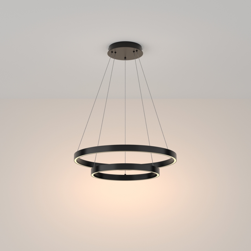 Maytoni MOD058PL-L55B3K - LED-kattokruunu johdossa RIM LED/61W/230V 3000K halkaisija 60 cm musta