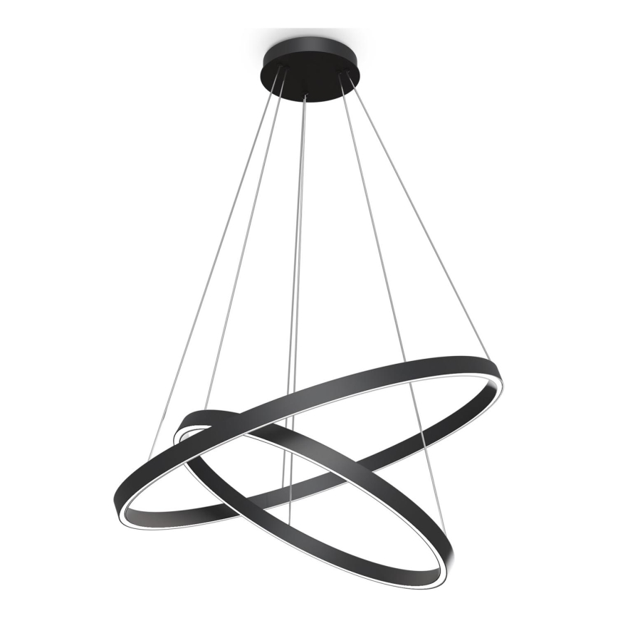 Maytoni MOD058PL-L74B3K - LED-kattokruunu johdossa RIM LED/88W/230V 3000K halkaisija 80 cm musta