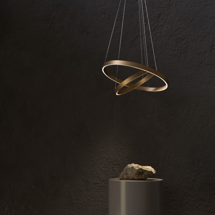 Maytoni MOD058PL-L74BS3K - LED-kattokruunu johdossa RIM LED/88W/230V 3000K halkaisija 80 cm kulta