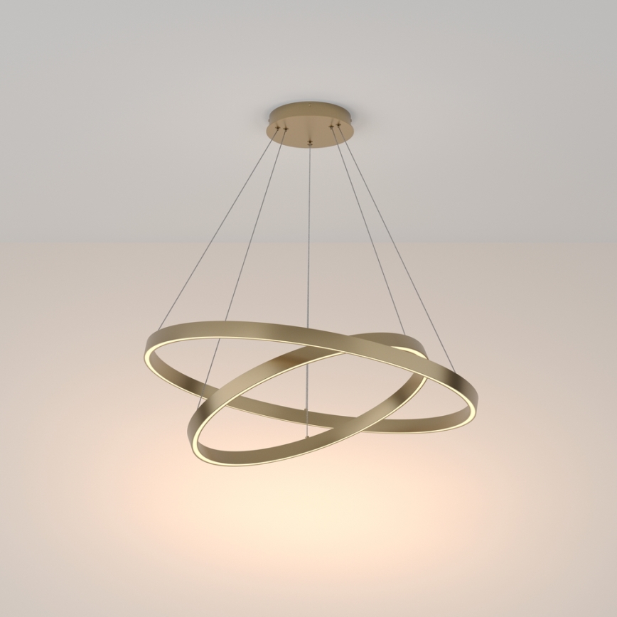 Maytoni MOD058PL-L74BS3K - LED-kattokruunu johdossa RIM LED/88W/230V 3000K halkaisija 80 cm kulta