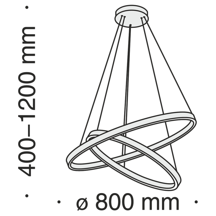 Maytoni MOD058PL-L74BS3K - LED-kattokruunu johdossa RIM LED/88W/230V 3000K halkaisija 80 cm kulta