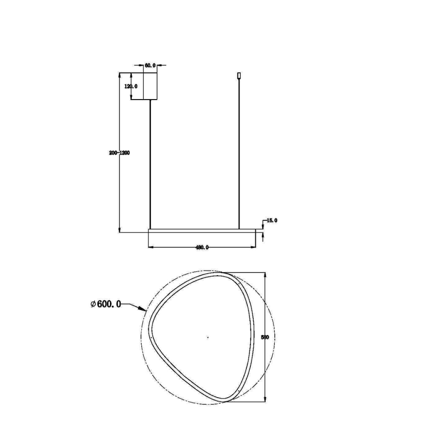 Maytoni MOD072PL-L28BS3K1 - LED-kattokruunu johdossa GLINT LED/24W/230V kulta halkaisija 60 cm