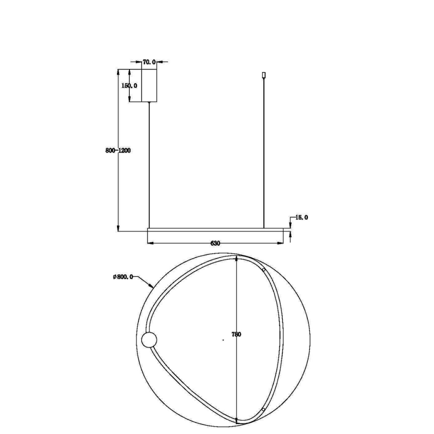 Maytoni MOD072PL-L36BSK1 - LED-kattokruunu johdossa GLINT LED/36W/230V kulta halkaisija 80 cm