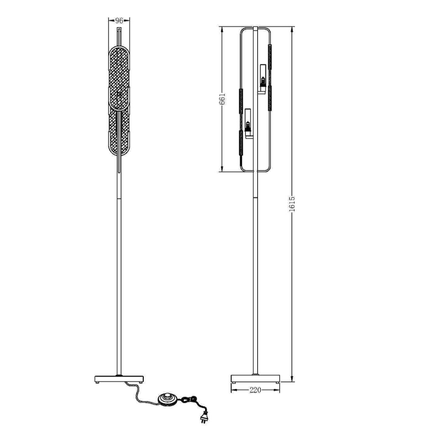Maytoni MOD099FL-02G - Lattialamppu MARMO 2xG9/40W/230V
