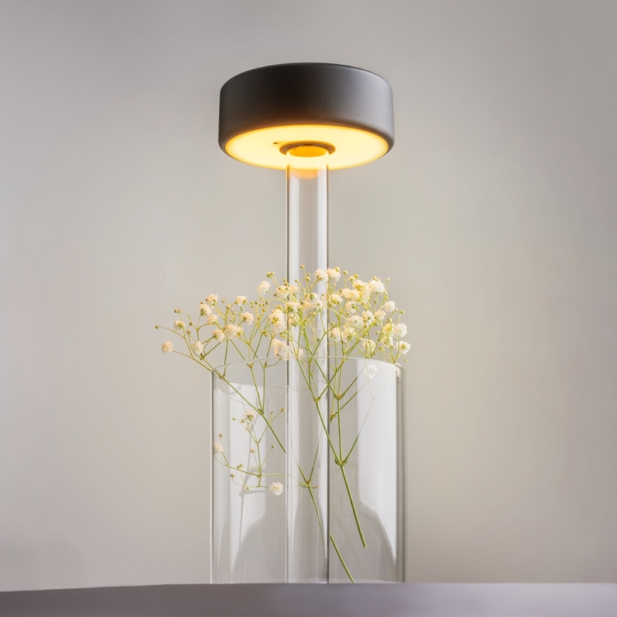 Maytoni MOD229TL-L3B3K1 - LED Himmennettävä ladattava kannattava pöytävalaisin LED/3W/5V 2200-4000K musta/läpinäkyvä