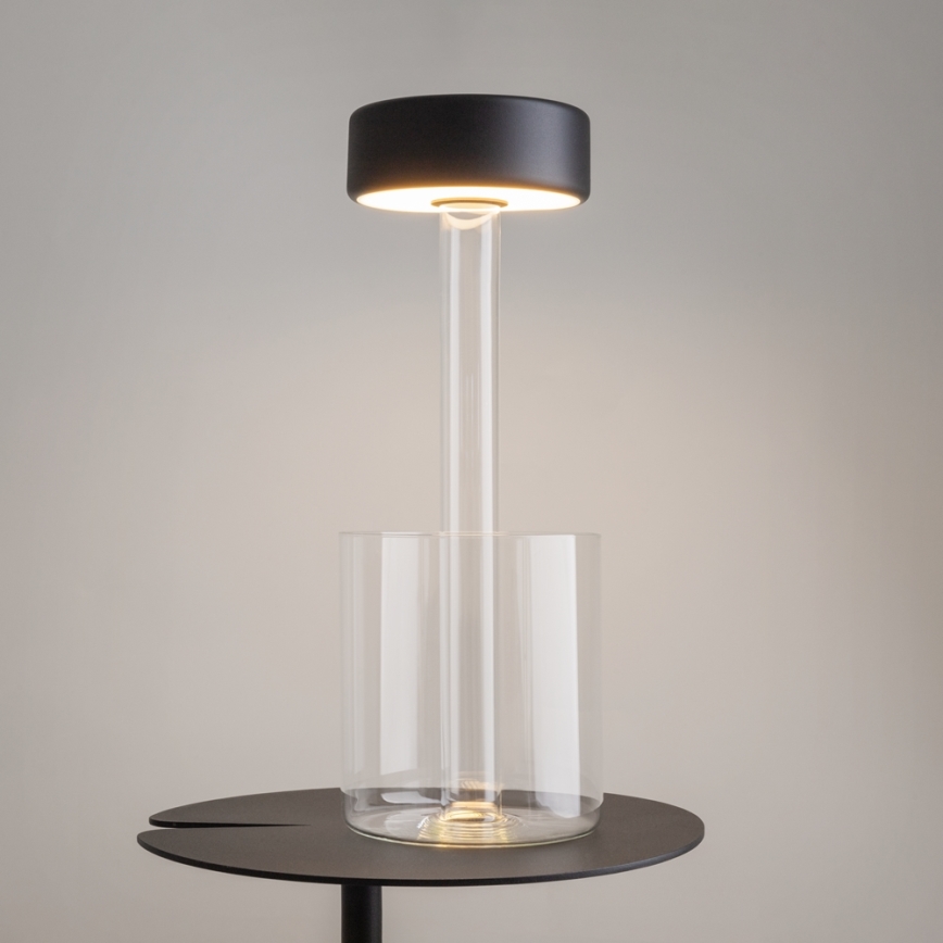 Maytoni MOD229TL-L3B3K1 - LED Himmennettävä ladattava kannattava pöytävalaisin LED/3W/5V 2200-4000K musta/läpinäkyvä